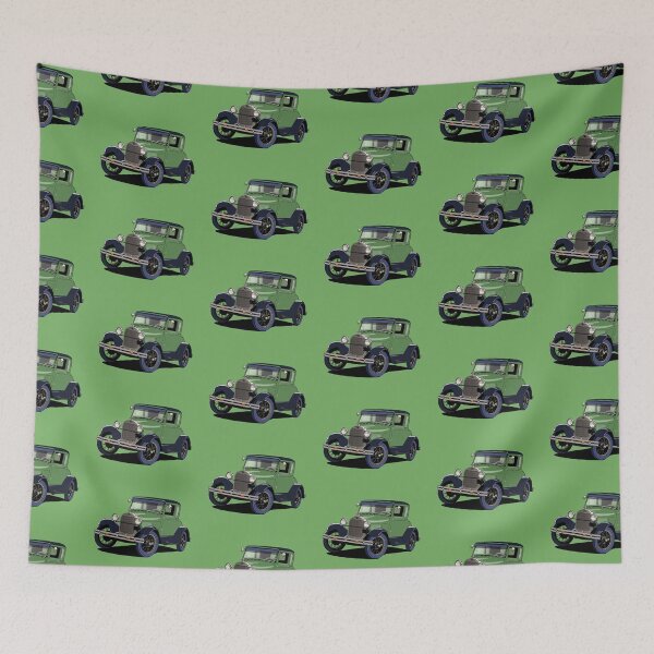 Item preview, Vintage Ford Model A car in green designed and sold by Webazoot Industries - Car Art.