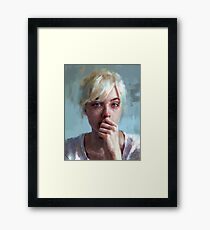 crying portrait Framed Print