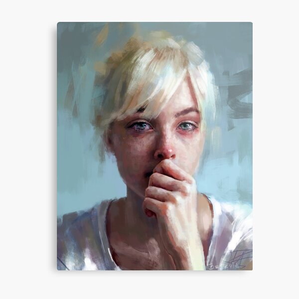 crying portrait ~ painting ~ prints Metal Print