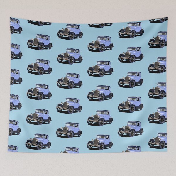 Item preview, Ford Model A vintage American car in blue designed and sold by Webazoot Industries - Car Art.