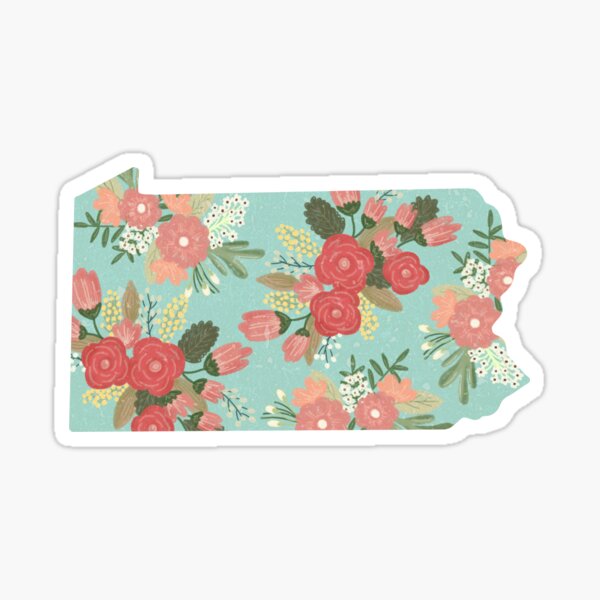 Pennsylvania shape flowers  Sticker