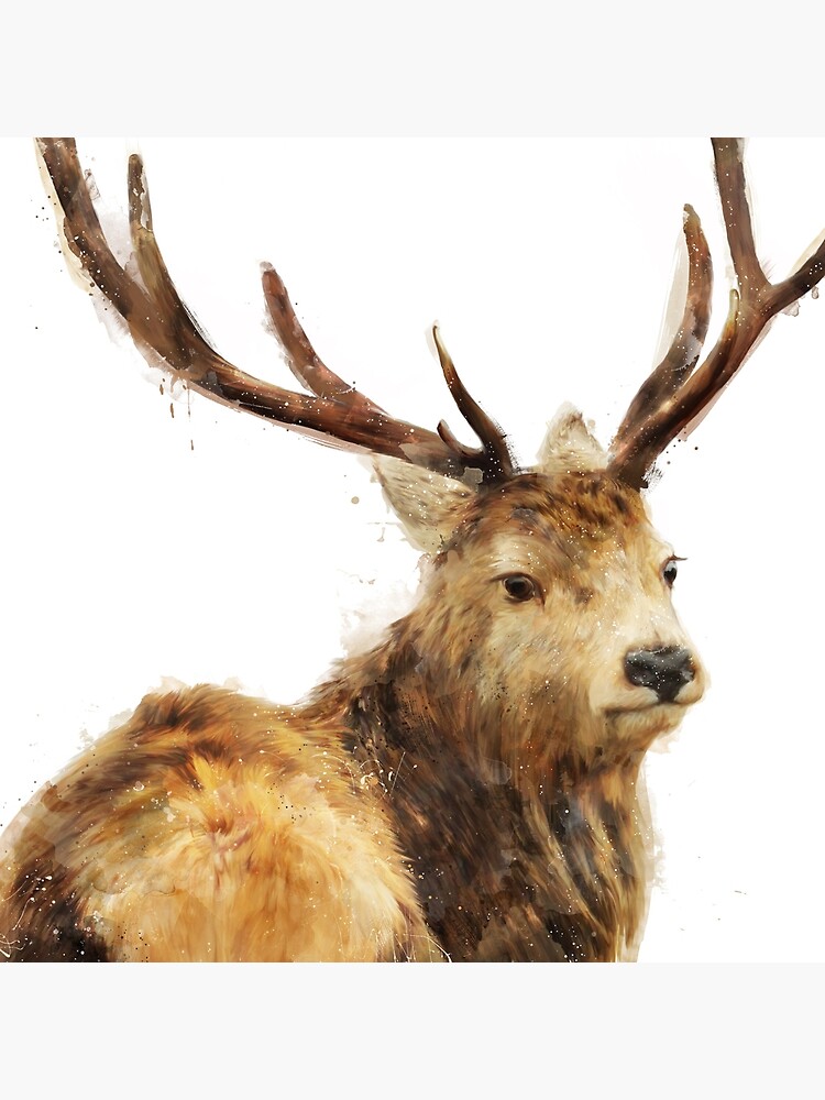 Thumbnail 3 of 3, Throw Pillow, Winter Red Deer designed and sold by Amy Hamilton.