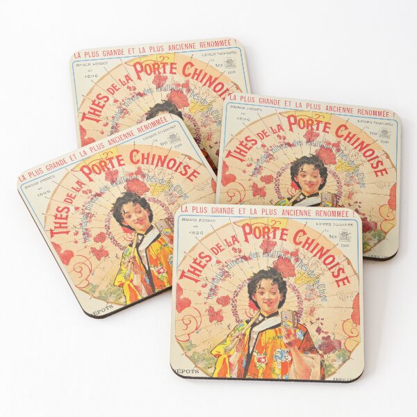 Item preview, Thés De La Porte Chinoise Imported Chinese Tea Leaves 1895 Vintage French Poster designed and sold by retroposters.