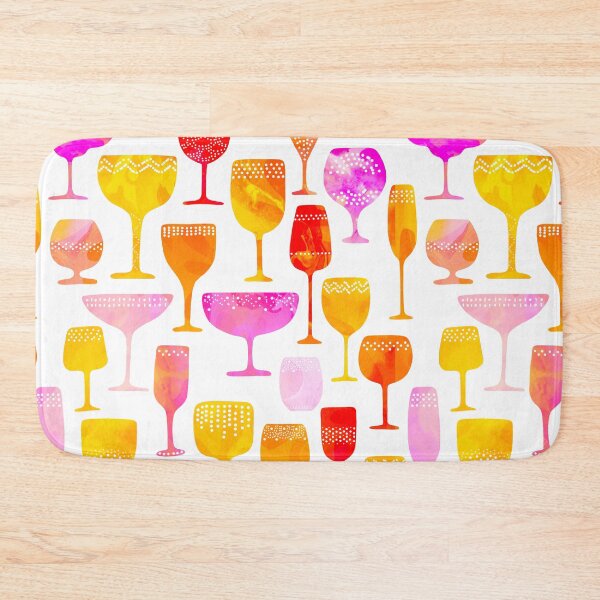 Item preview, Happy Hour Collection - Summer vibes with wine and cocktail glasses in Pink, Yellow and Orange designed and sold by Dominiquevari.