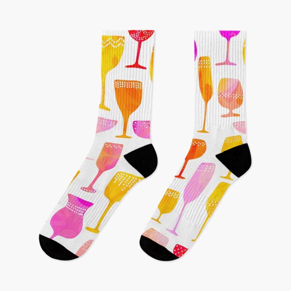 Item preview, Happy Hour Collection - Summer vibes with wine and cocktail glasses in Pink, Yellow and Orange designed and sold by Dominiquevari.