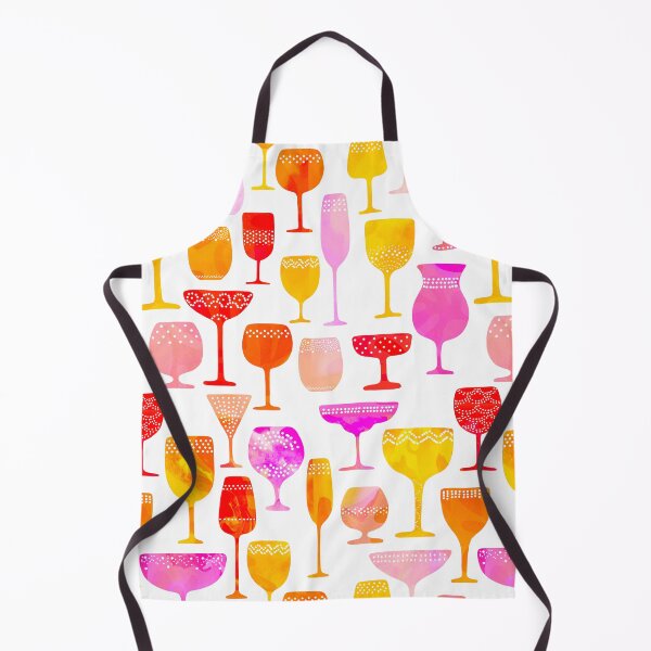 Item preview, Happy Hour Collection - Summer vibes with wine and cocktail glasses in Pink, Yellow and Orange designed and sold by Dominiquevari.