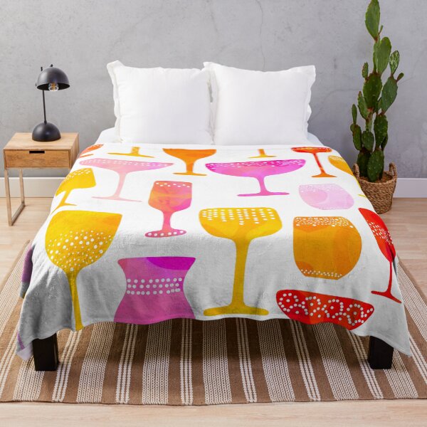 Item preview, Happy Hour Collection - Summer vibes with wine and cocktail glasses in Pink, Yellow and Orange designed and sold by Dominiquevari.
