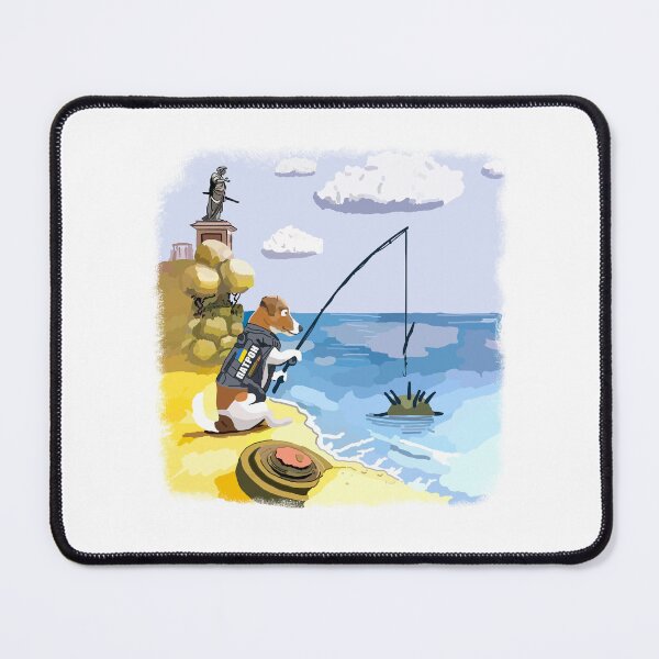 Item preview, Ukraine Patron Dog Catches A Bomb With A Fishing Rod  designed and sold by Aide.