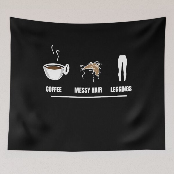 Artikelvorschau, Coffee Messy Hair Leggings Kaffee entworfen und verkauft von MooonTees.