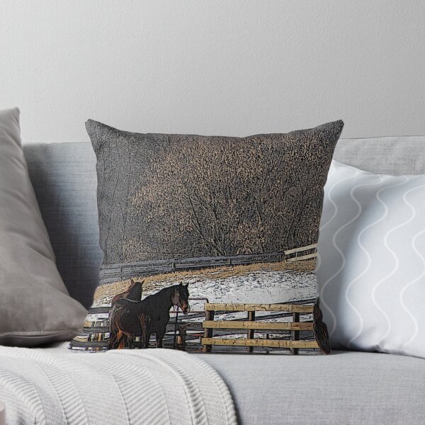 Item preview, Horses in Snowy Pasture designed and sold by adriturner.