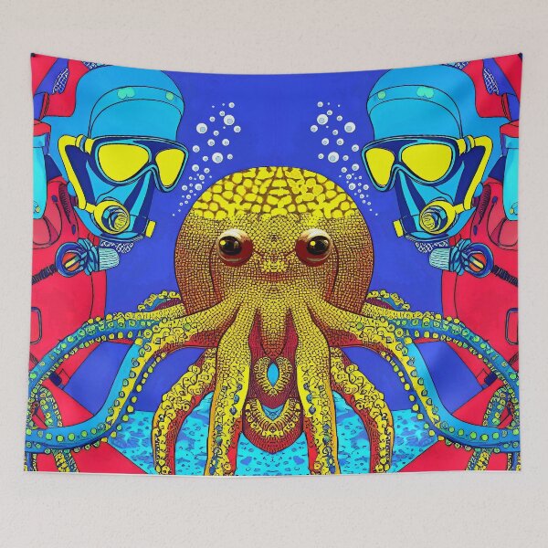 Item preview, Scuba divers and octopus. designed and sold by fishtower.