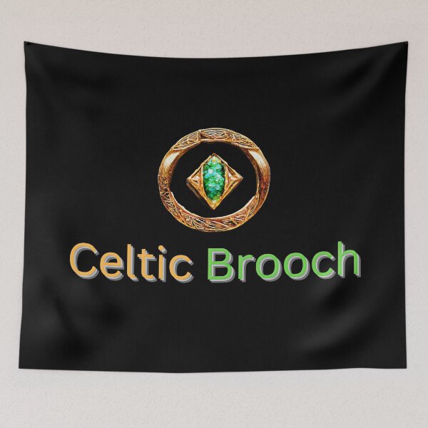 Item preview, Celtic Brooch Ireland with gemstone designed and sold by OliDesigns.