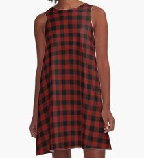 Vintage New England Shaker Scheune Red Buffalo Check Plaid A-Linien Kleid