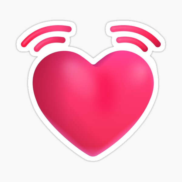 "Beating heart emoji optimized" Sticker for Sale by abroadDesigns