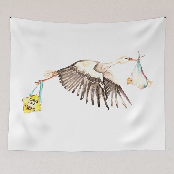 Item preview, Baby on Bird with A Baby-On-Board Sign designed and sold by Goosi Art.