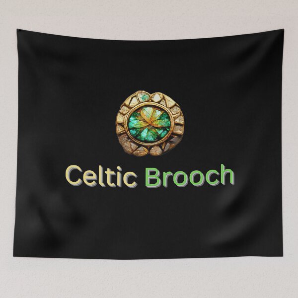 Item preview, Celtic Brooch Ireland with gemstone designed and sold by OliDesigns.