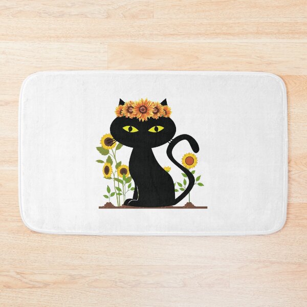 Item preview, Little Sunflowers | sunflower art | winter sunshine | black cat designed and sold by ZqkDesign.