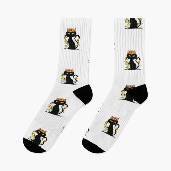 Item preview, Little Sunflowers | sunflower art | winter sunshine | black cat designed and sold by ZqkDesign.
