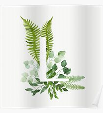 Floral letter L Poster