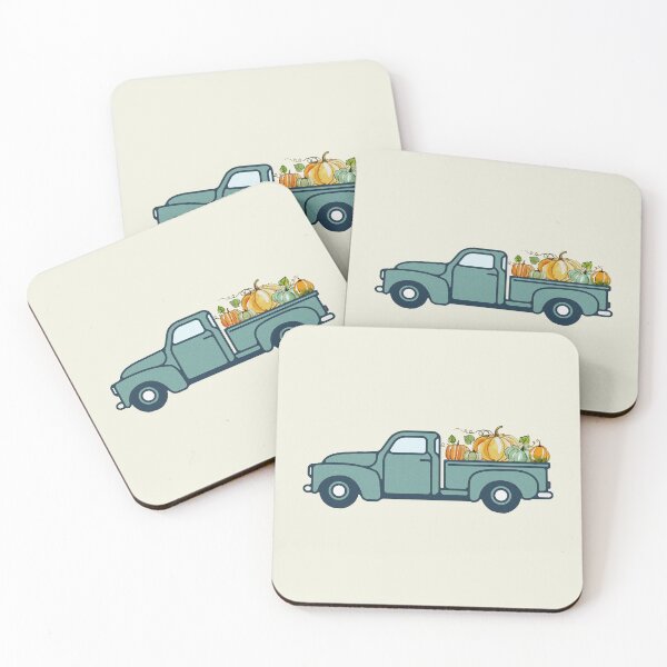 Item preview, Vintage Teal Fall Truck Autumn Aesthetic Hello Pumpkin Fall Farmhouse designed and sold by happyfarmhouse.