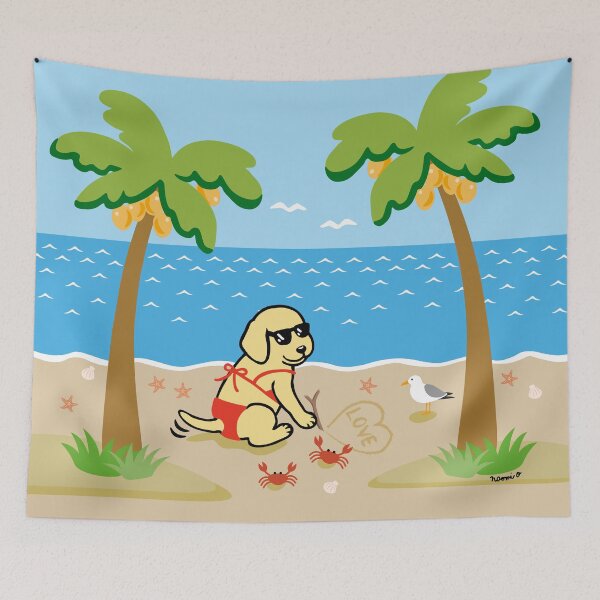 Item preview, Yellow Labrador Bikini Girl designed and sold by HappyLabradors.