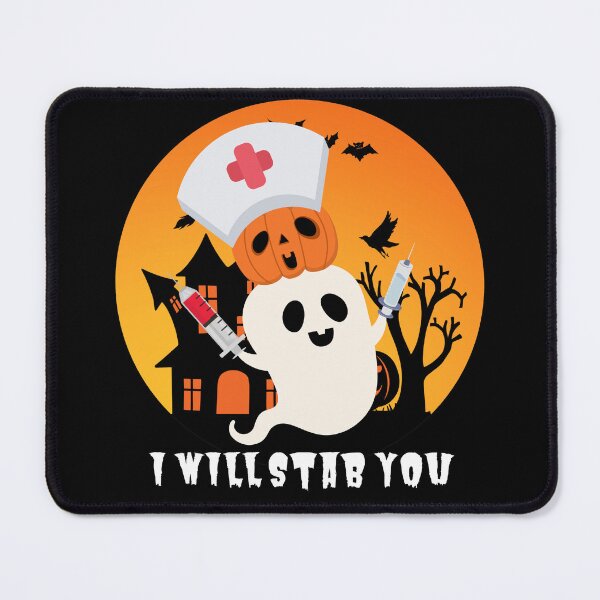 Item preview, I Will Stab You - Halloween Pumpkin Nurse Ghost and Syringes designed and sold by YoungESC.