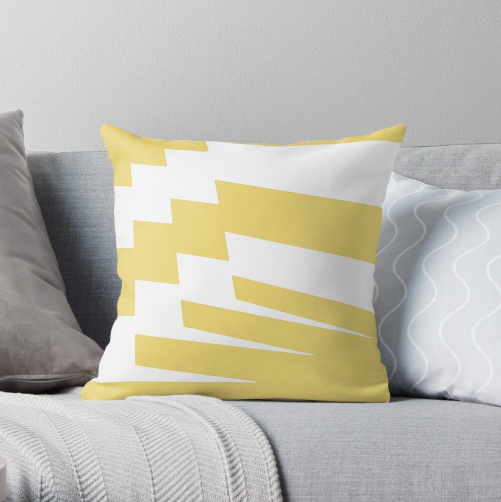 Yellow white abstract tile geometric Throw Pillow by ARTbyJWP | Redbubble