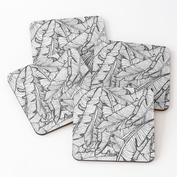 Black & White Jungle Coasters (Set of 4)