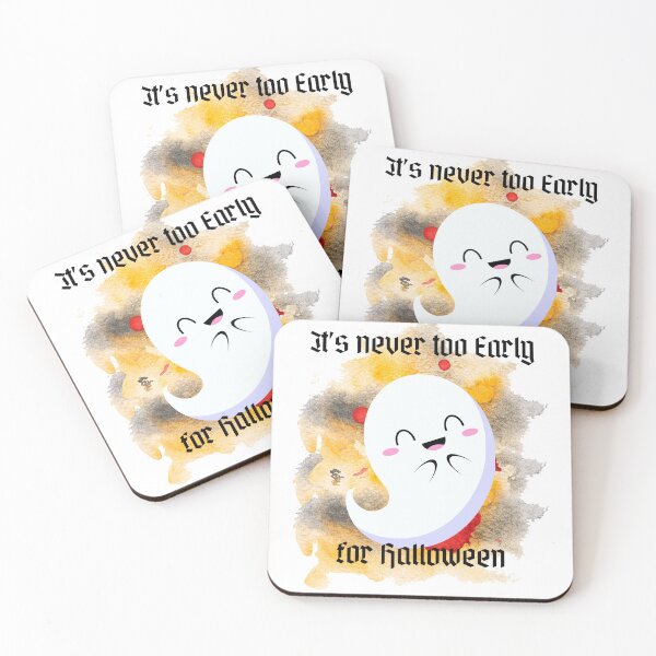Item preview, It's never too early for Halloween - funnyGhost abstract background gray, yellow- Ghost lover - Halloween Lover - Blood designed and sold by Mechanical-Artt.