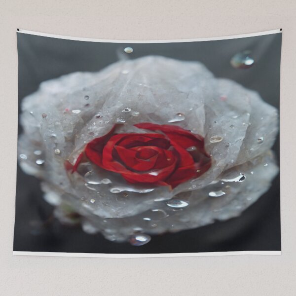 Item preview, Red And White Rose With Raindrops, Macro Background, Close-up designed and sold by Unwind-Art-Work.