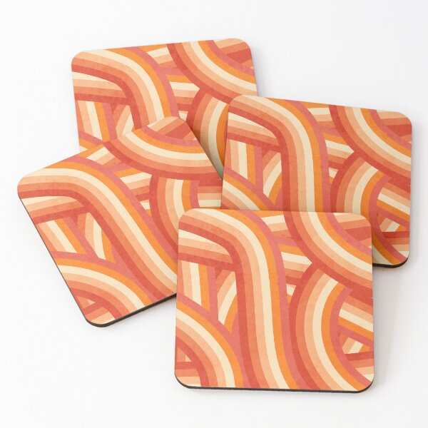 Item preview, Red, Orange and Cream 70’s Style Rainbow Stripes designed and sold by itsjensworld.