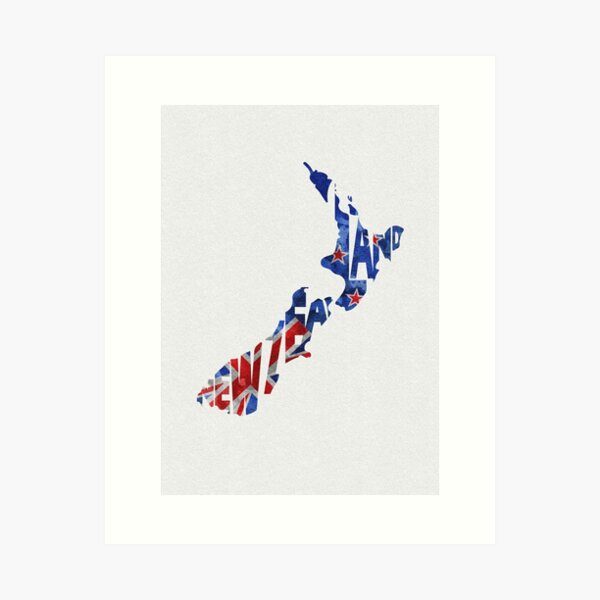Artikel-Vorschau von Neuseeland Typografische Karte Flagge, designt und verkauft von A Deniz Akerman.