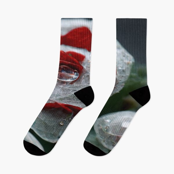 Item preview, Red And White Rose With Raindrops, Macro Background, Close-up designed and sold by Unwind-Art-Work.