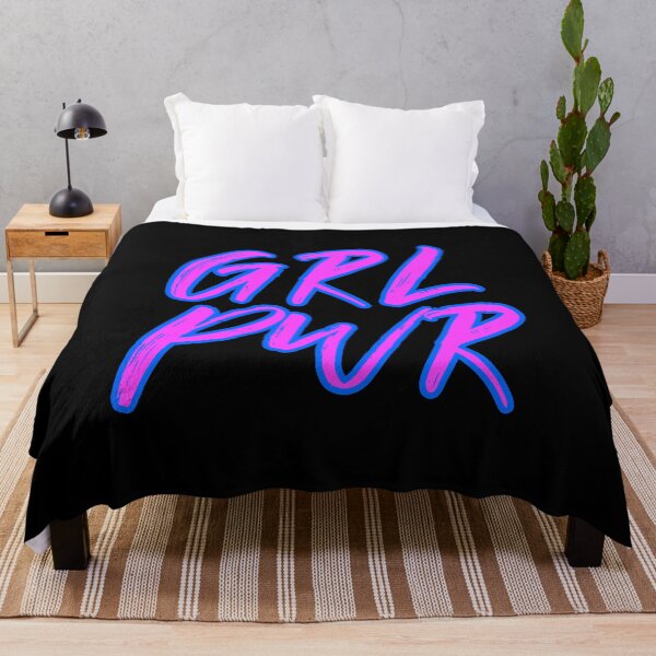 Item preview, GRL PWR Blue Outlined Purple Brushstroke Typography Girl Power Quote designed and sold by Cawaiico.