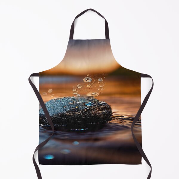 Artikelvorschau, Felsen im Wasser mit Regentropfen, im Sonnenuntergang, Makrohintergrund, Nahaufnahme entworfen und verkauft von Unwind-Art-Work.