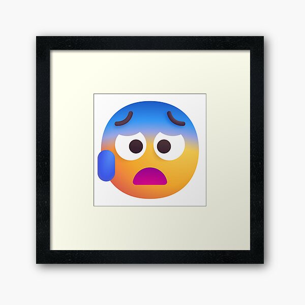 Worried Face with Drops of Sweat Emoji - tweaked Poster by abroadDesigns