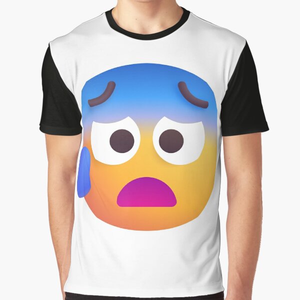 Worried Face with Drops of Sweat Emoji - tweaked Poster by abroadDesigns