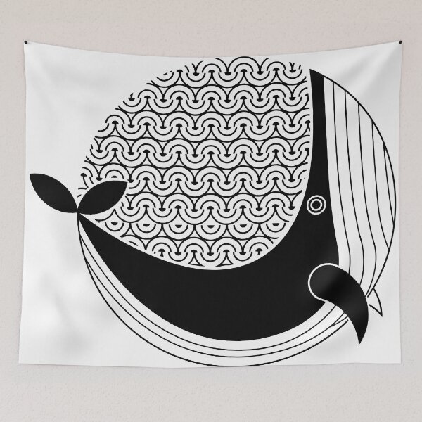 Item preview, Ocean Whale in Sea Wave Patterns designed and sold by RED by Arcanum Studio.