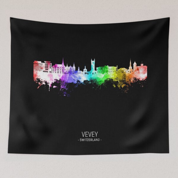 Item preview, Vevey Switzerland Skyline designed and sold by ArtPrints.