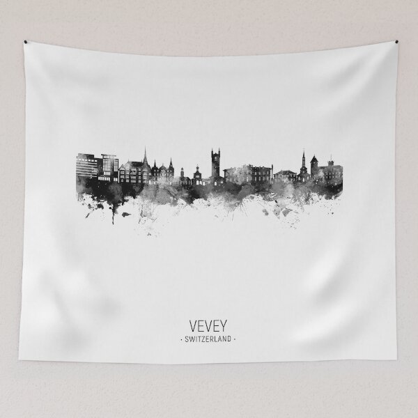 Item preview, Vevey Switzerland Skyline designed and sold by ArtPrints.