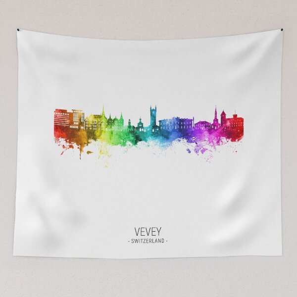 Item preview, Vevey Switzerland Skyline designed and sold by ArtPrints.