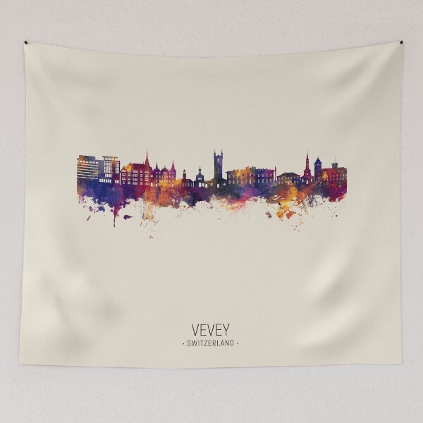 Item preview, Vevey Switzerland Skyline designed and sold by ArtPrints.