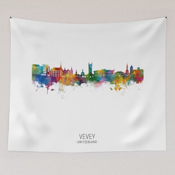 Item preview, Vevey Switzerland Skyline designed and sold by ArtPrints.