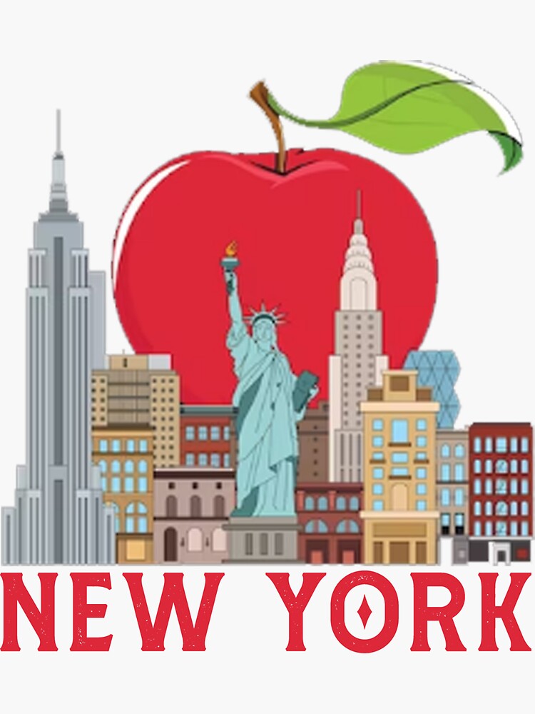 new-york-the-big-apple-big-apple-new-york-sticker-for-sale-by-masaw