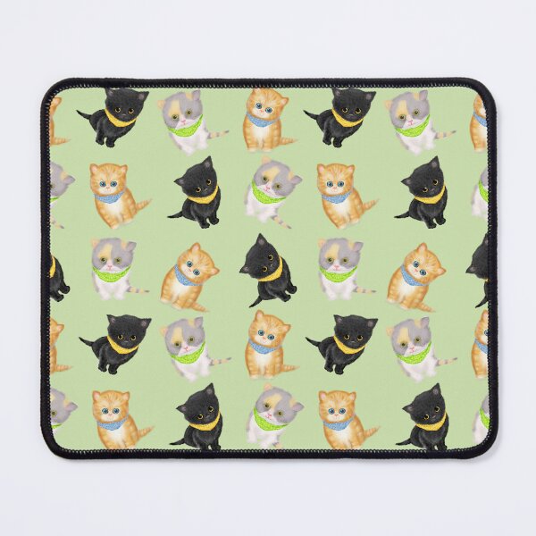 Item preview, Cute Kittens Wearing Bandanas On A Green Background designed and sold by LeopardyNonsense.