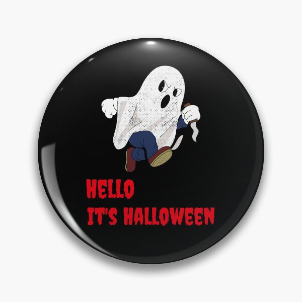 Item preview, Hello it's Halloween funny ghost with knife designed and sold by UnstoppableShpy.