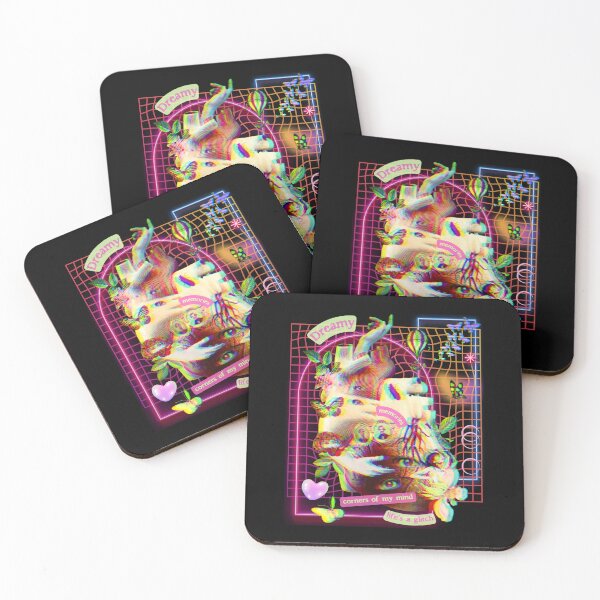 Item preview, Retro Neon Psychedelic Glitchy Vaporwave Emo Heart Collage Trippy Collage 80s 90s Y2K Aesthetic Art designed and sold by Cymphonyskar.