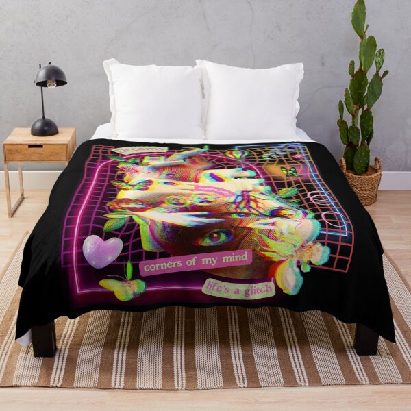 Item preview, Retro Neon Psychedelic Glitchy Vaporwave Emo Heart Collage Trippy Collage 80s 90s Y2K Aesthetic Art designed and sold by Cymphonyskar.