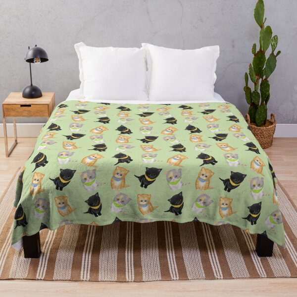 Item preview, Cute Kittens Wearing Bandanas On A Green Background designed and sold by LeopardyNonsense.