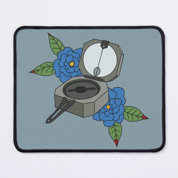 Item preview, Geologic Compass American Traditional Tattoo Style Blue designed and sold by kelseywinsor.
